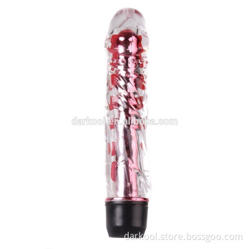 DG033/Best Selling Jelly Multi-Speeds TPE sex toys realistic pulsating vibrating dildo